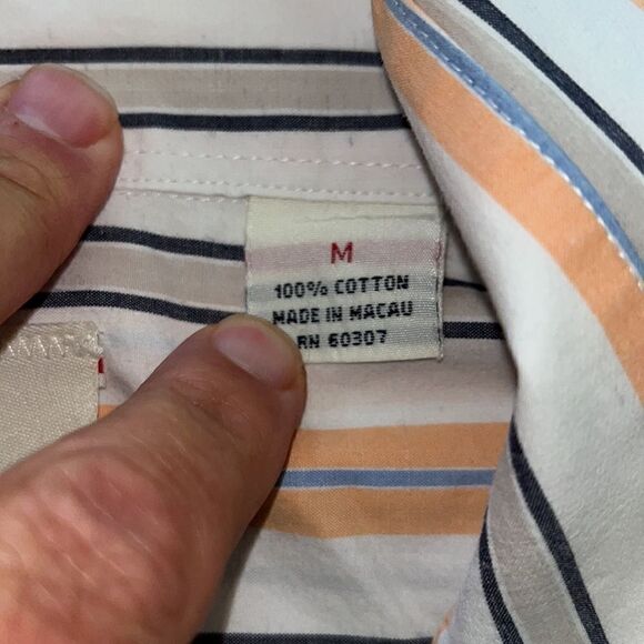 VINTAGE UNIONBAY Clemson pale orange LONG SLEEVE COTTON BUTTON DOWN SHIRT SIZE M - Picture 4 of 6